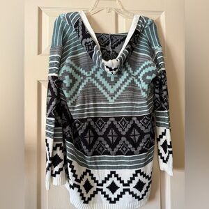 Say What? Black and Mint Patterned Sweater